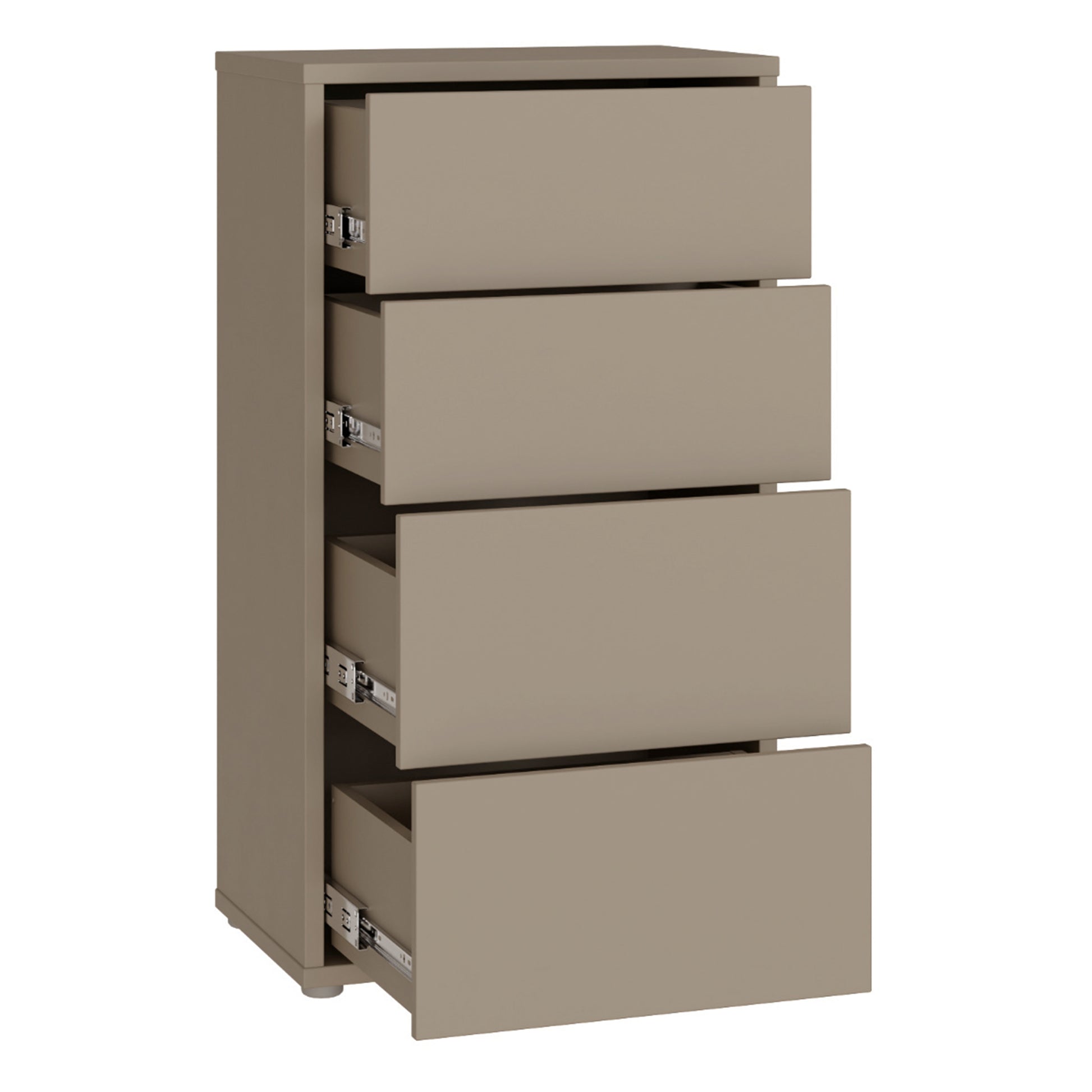 Bloc Tall 4 Drawer Chest in Taupe - Industrious Decor