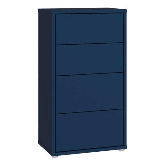 Bloc Tall 4 Drawer Chest in Night Blue - Industrious Decor