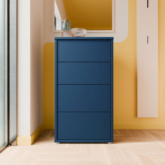 Bloc Tall 4 Drawer Chest in Night Blue - Industrious Decor
