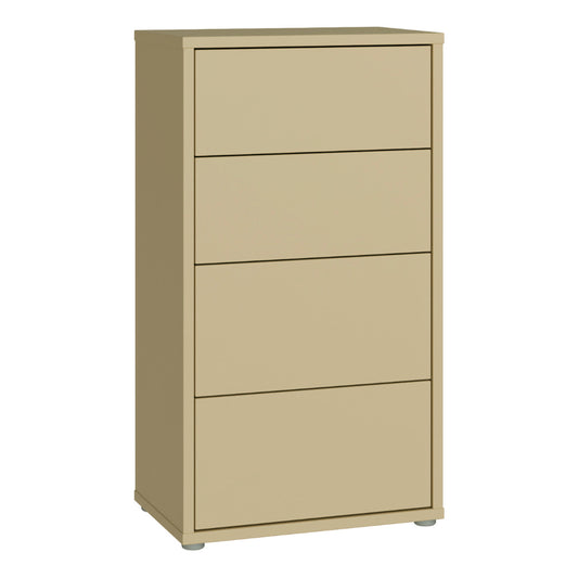 Bloc Tall 4 Drawer Chest in Butter Yellow - Industrious Decor