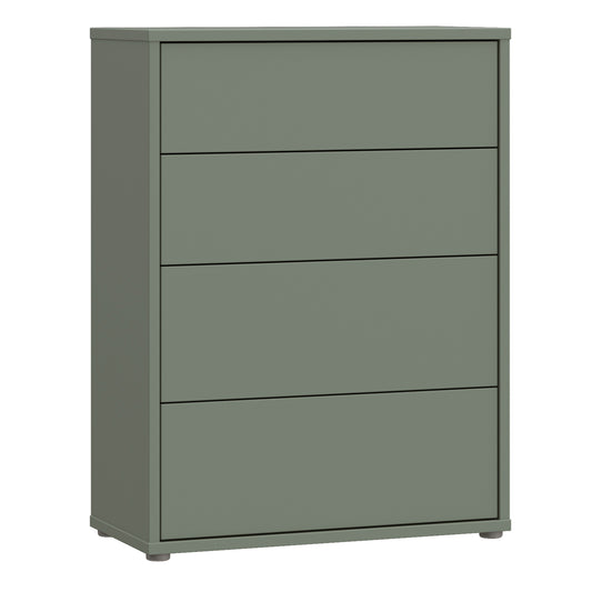 Bloc 4 Drawer Chest in Sage Green - Industrious Decor