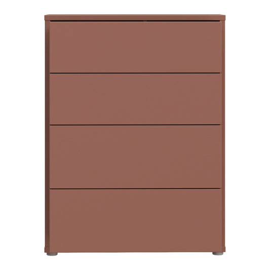 Bloc 4 Drawer Chest in Terracotta - Industrious Decor