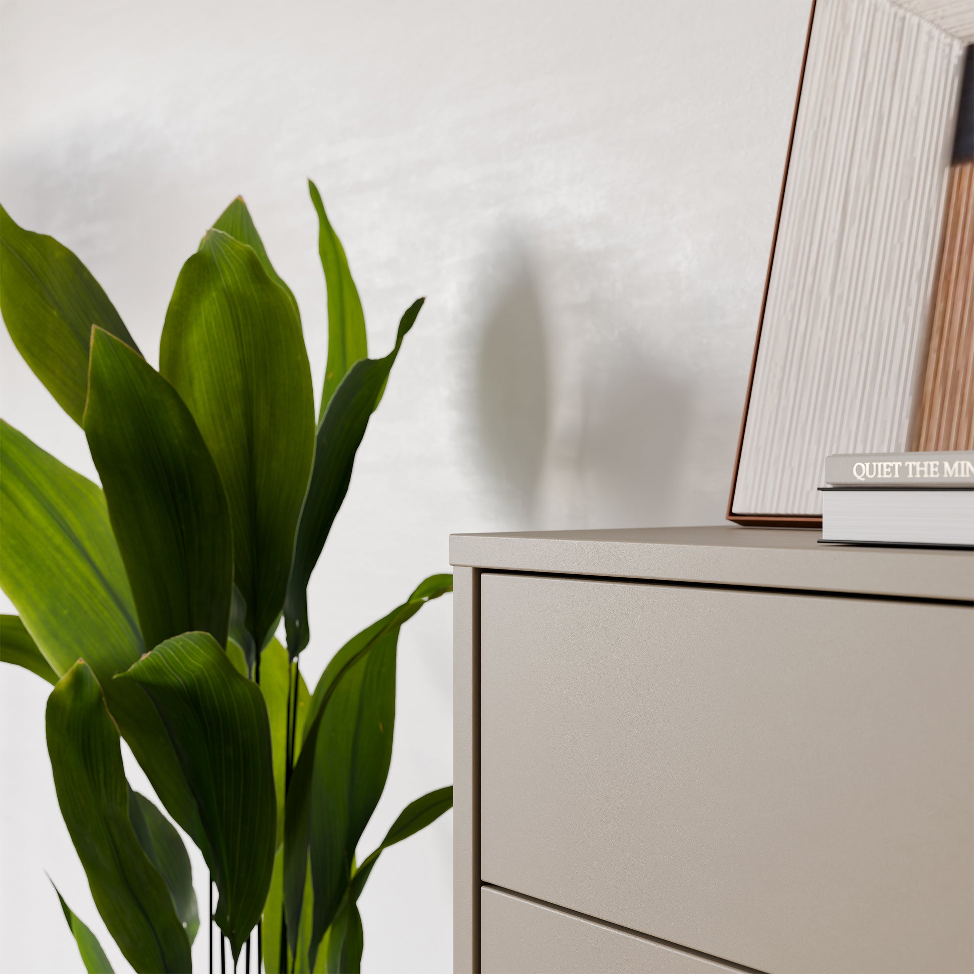 Bloc 4 Drawer Chest in Taupe - Industrious Decor