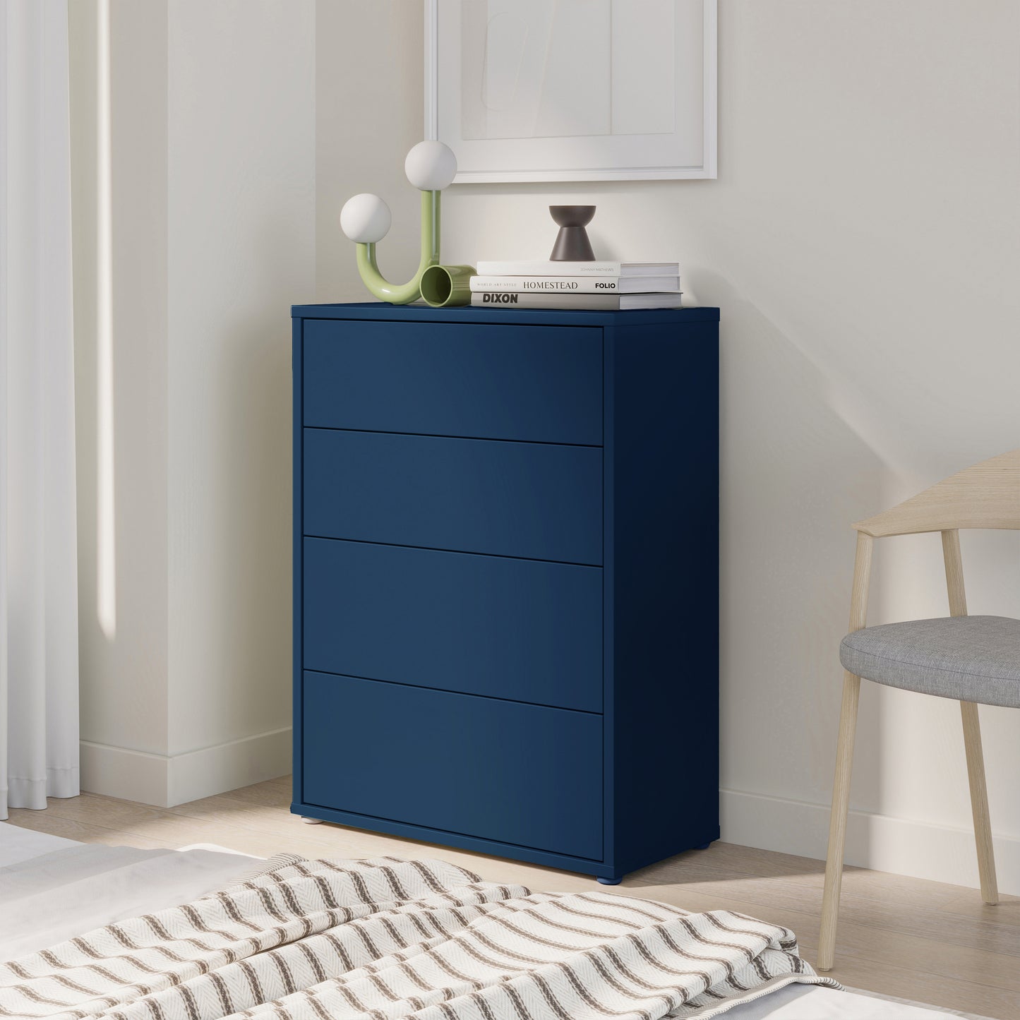 Bloc 4 Drawer Chest in Night Blue - Industrious Decor