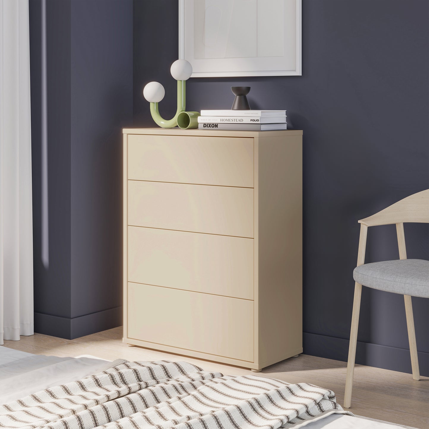 Bloc 4 Drawer Chest in Butter Yellow - Industrious Decor