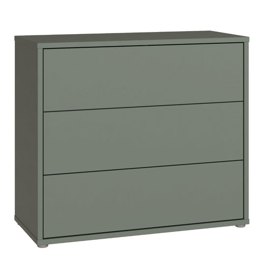 Bloc 3 Drawer Chest in Sage Green - Industrious Decor