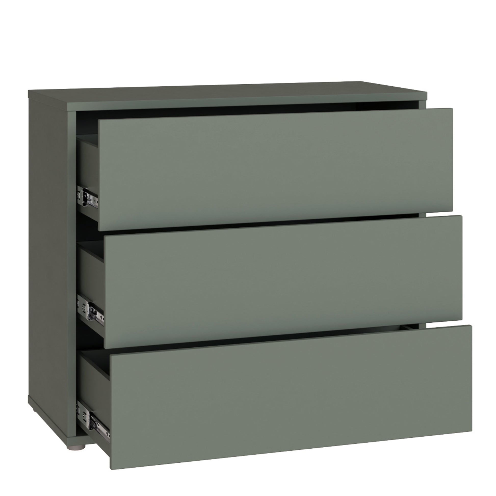 Bloc 3 Drawer Chest in Sage Green - Industrious Decor