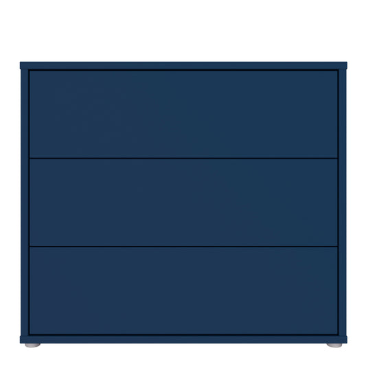 Bloc 3 Drawer Chest in Night Blue and White - Industrious Decor