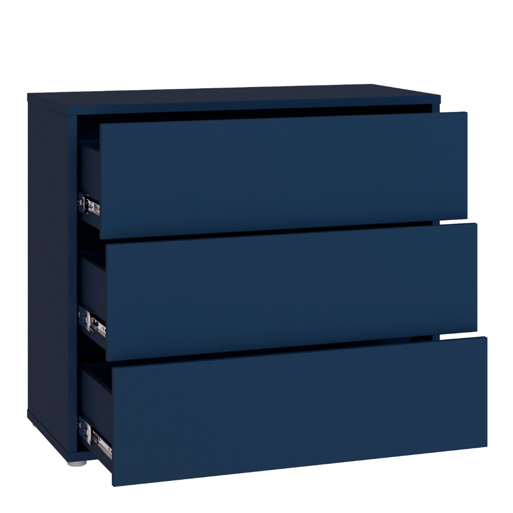 Bloc 3 Drawer Chest in Night Blue and White - Industrious Decor
