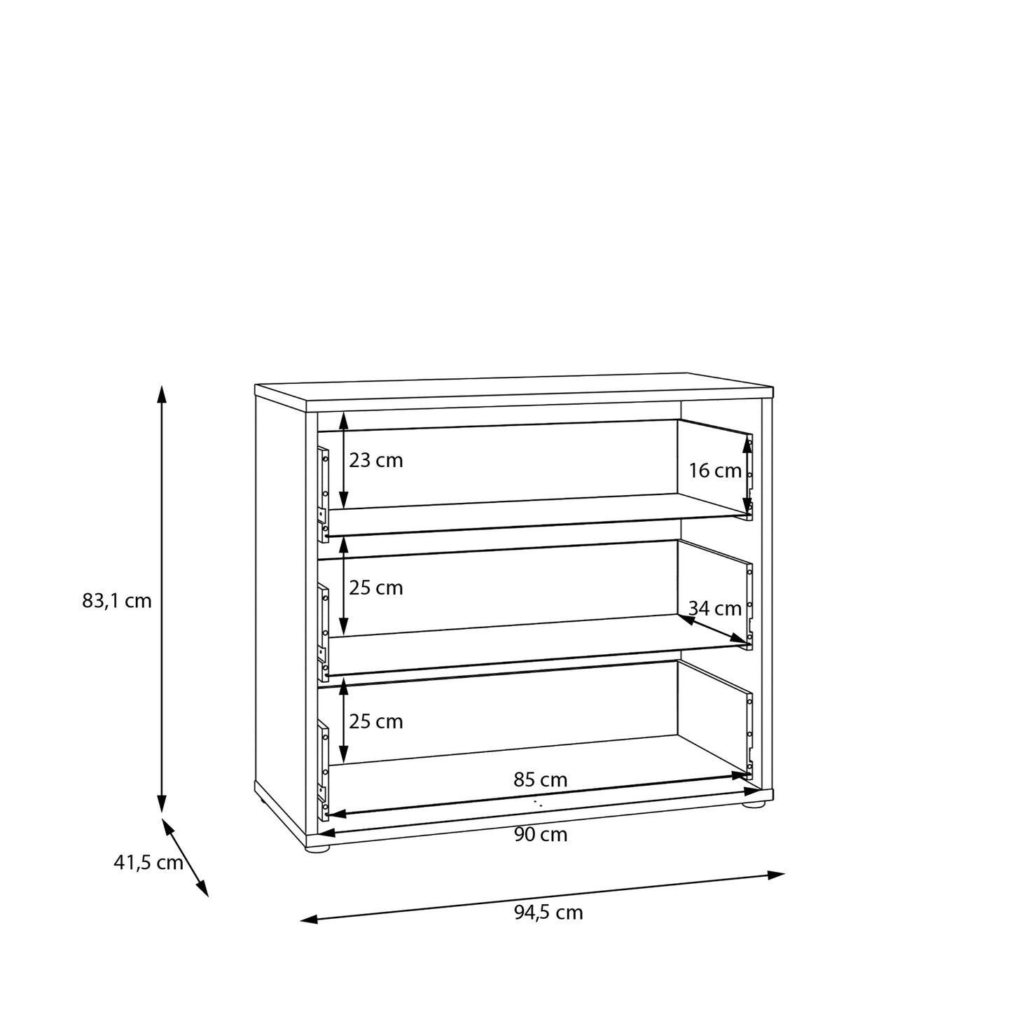 Bloc 3 Drawer Chest in Night Blue and White - Industrious Decor