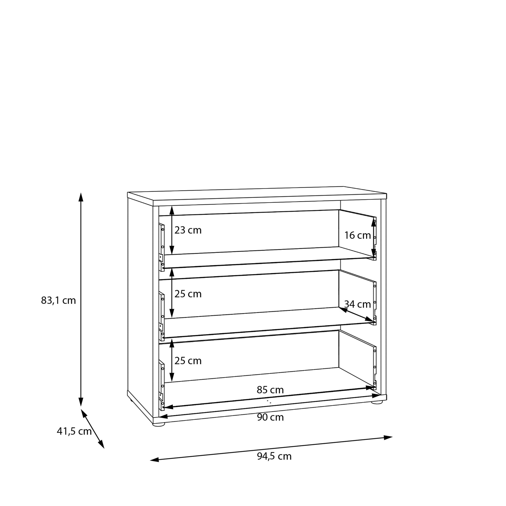 Bloc 3 Drawer Chest in Night Blue and White - Industrious Decor