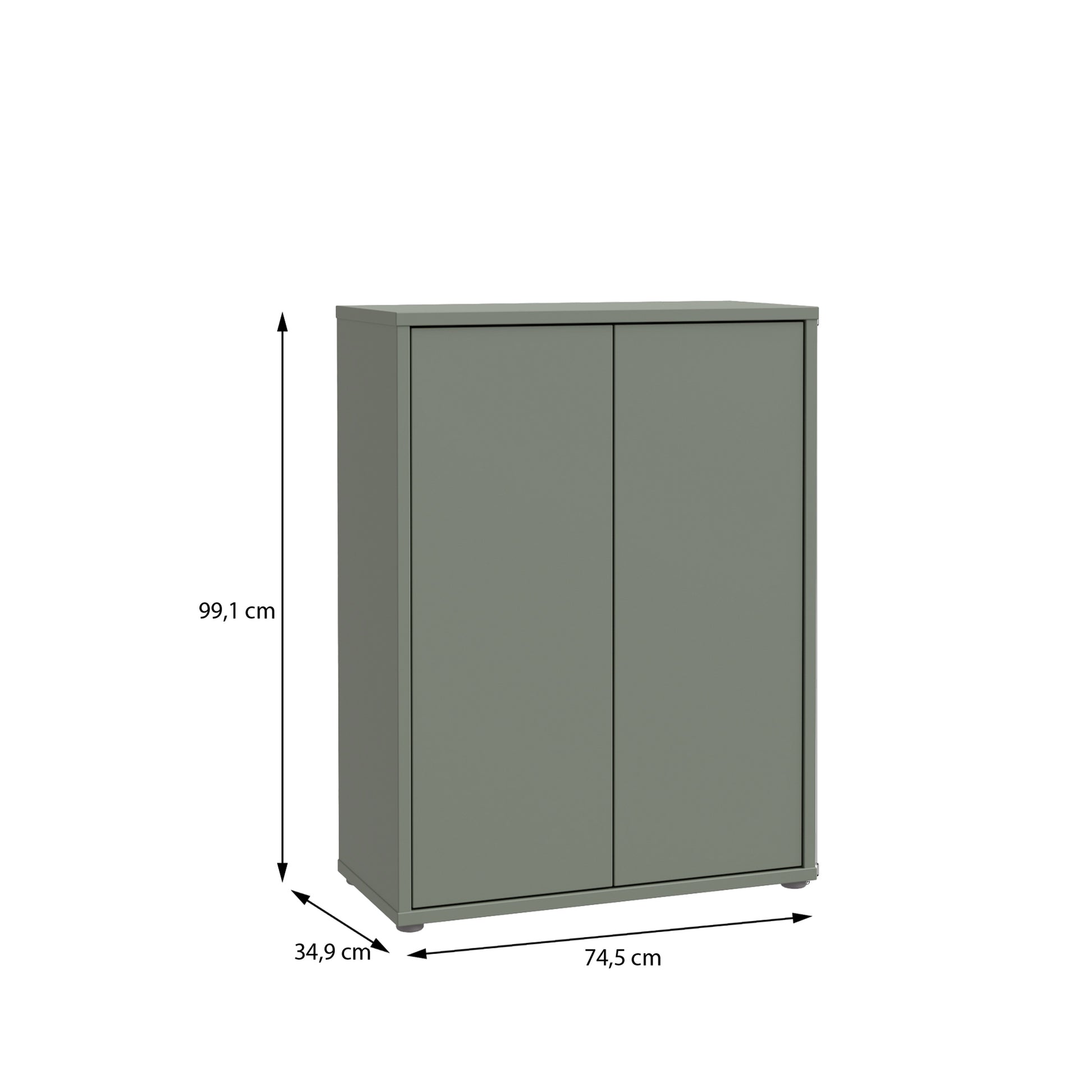 Bloc 2 Door Shoe Cabinet in Sage Green - Industrious Decor