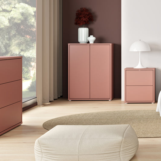 Bloc 2 Door Shoe Cabinet in Terracotta - Industrious Decor