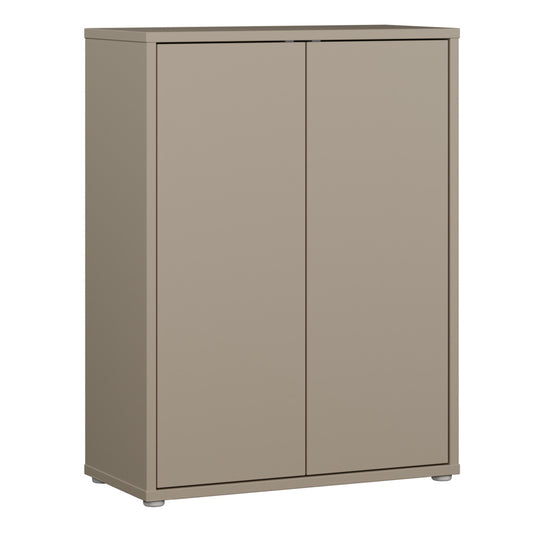 Bloc 2 Door Shoe Cabinet in Taupe - Industrious Decor