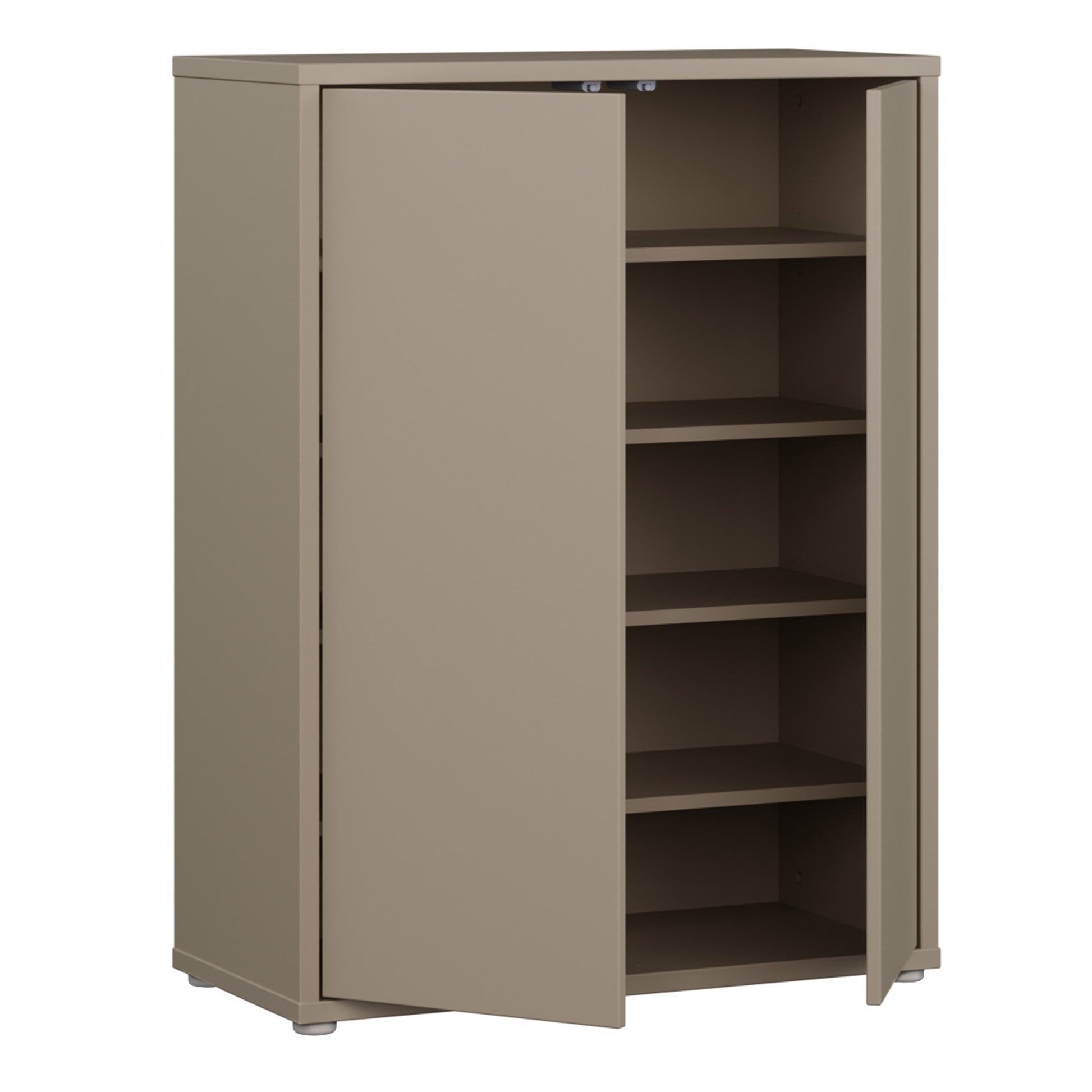 Bloc 2 Door Shoe Cabinet in Taupe - Industrious Decor