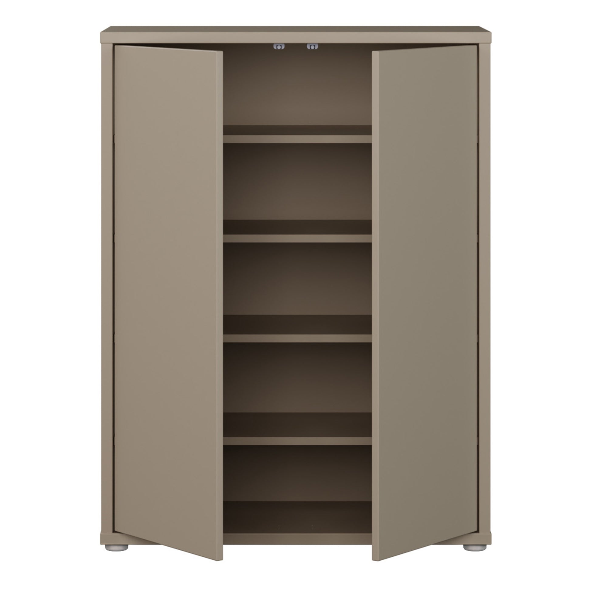 Bloc 2 Door Shoe Cabinet in Taupe - Industrious Decor