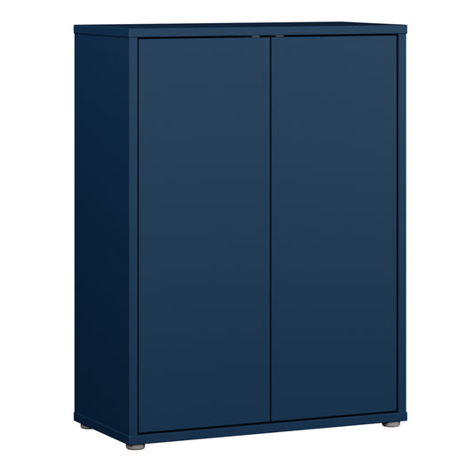 Bloc 2 Door Shoe Cabinet in Night Blue - Industrious Decor