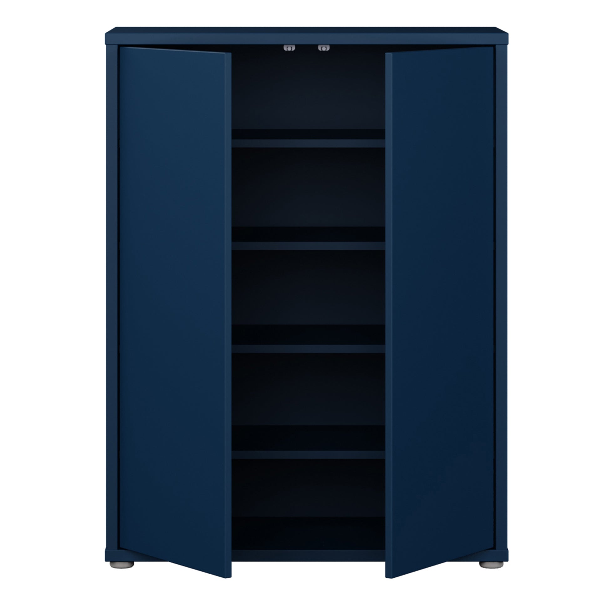 Bloc 2 Door Shoe Cabinet in Night Blue - Industrious Decor