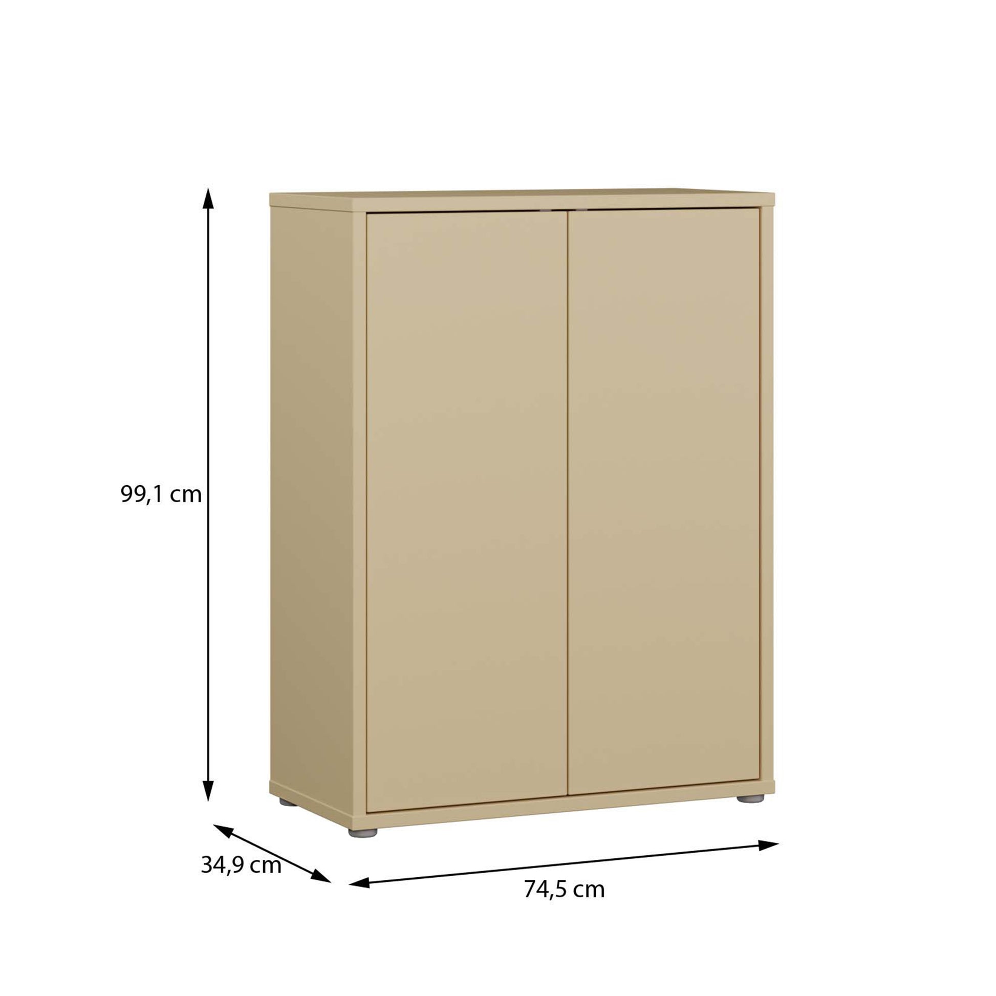 Bloc 2 Door Shoe Cabinet in Butter Yellow - Industrious Decor