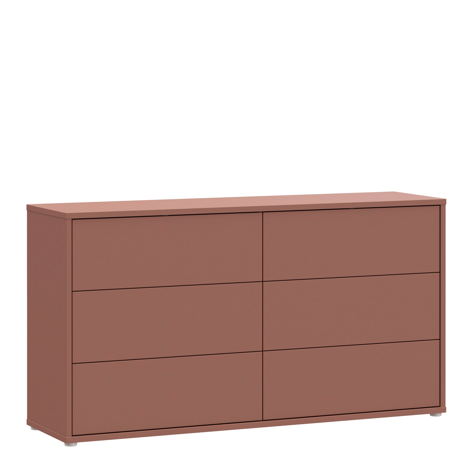 Bloc 6 Drawer Wide Chest in Terracotta - Industrious Decor