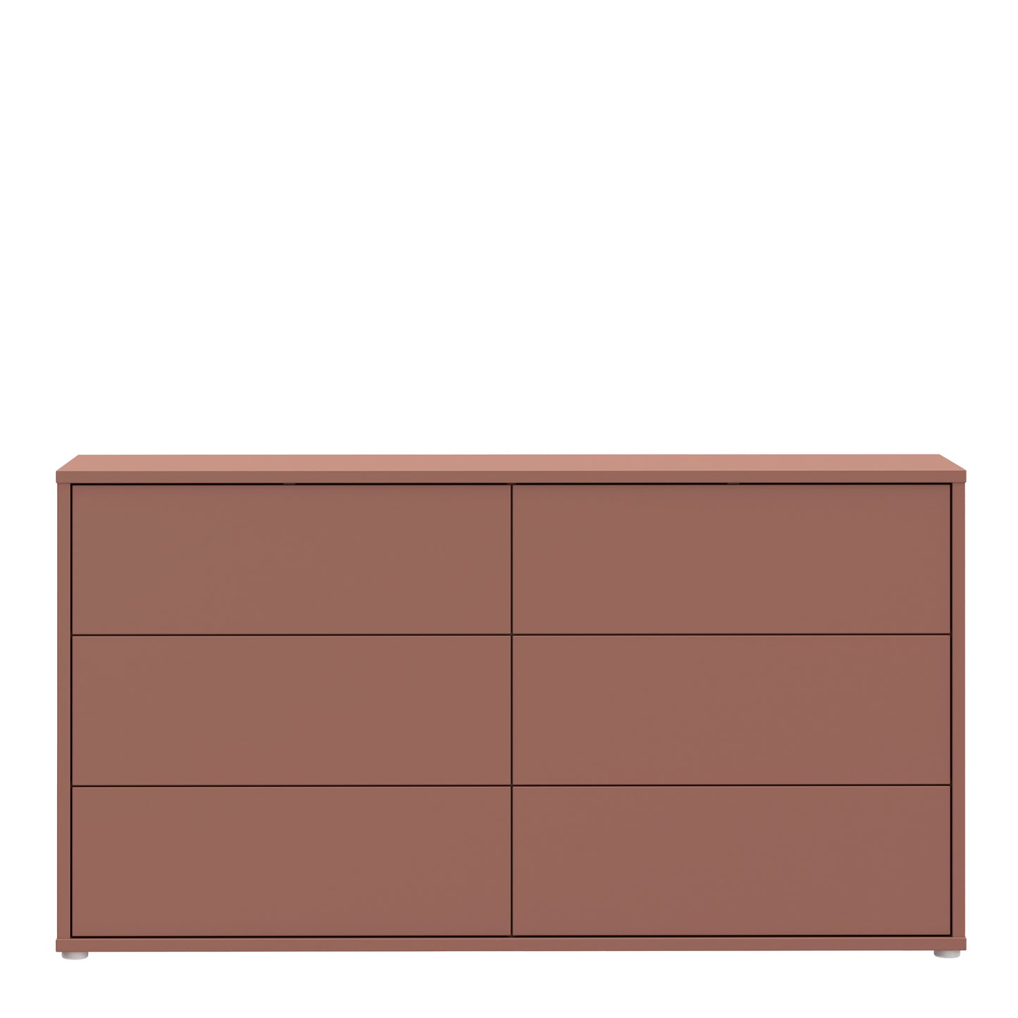 Bloc 6 Drawer Wide Chest in Terracotta - Industrious Decor