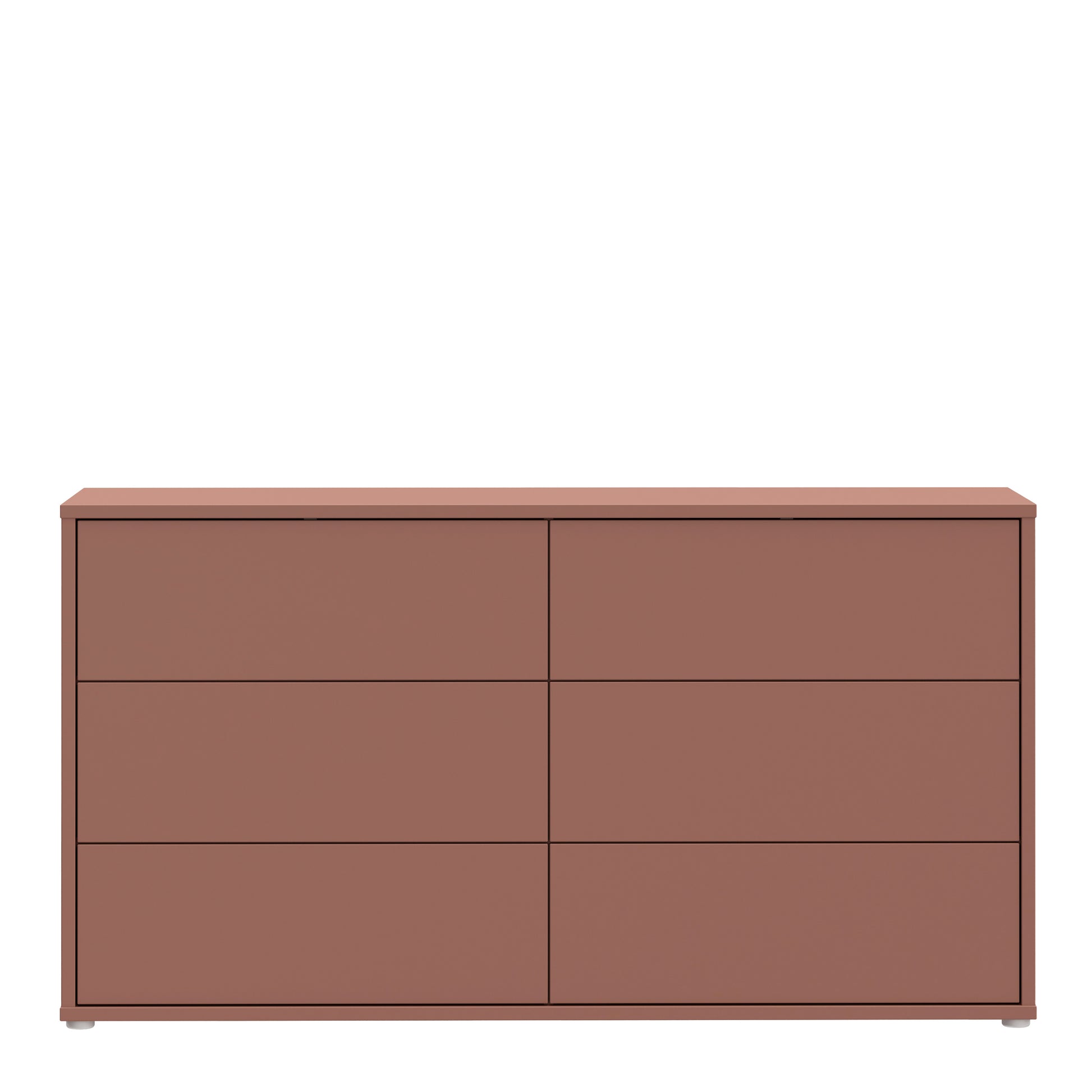 Bloc 6 Drawer Wide Chest in Terracotta - Industrious Decor