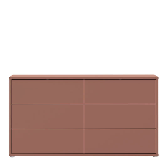 Bloc 6 Drawer Wide Chest in Terracotta - Industrious Decor