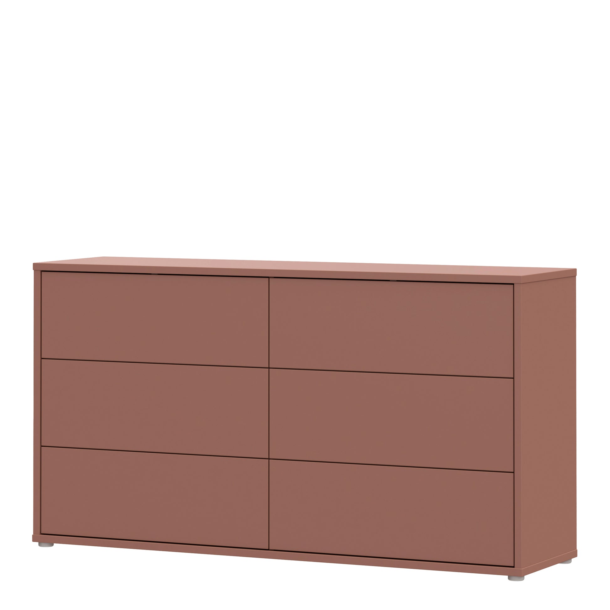 Bloc 6 Drawer Wide Chest in Terracotta - Industrious Decor