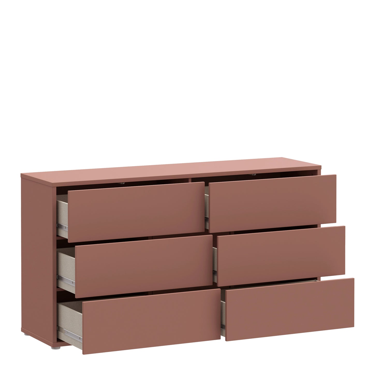 Bloc 6 Drawer Wide Chest in Terracotta - Industrious Decor