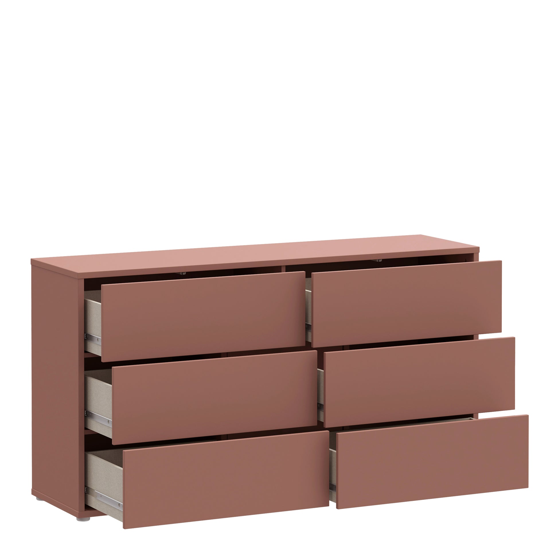 Bloc 6 Drawer Wide Chest in Terracotta - Industrious Decor