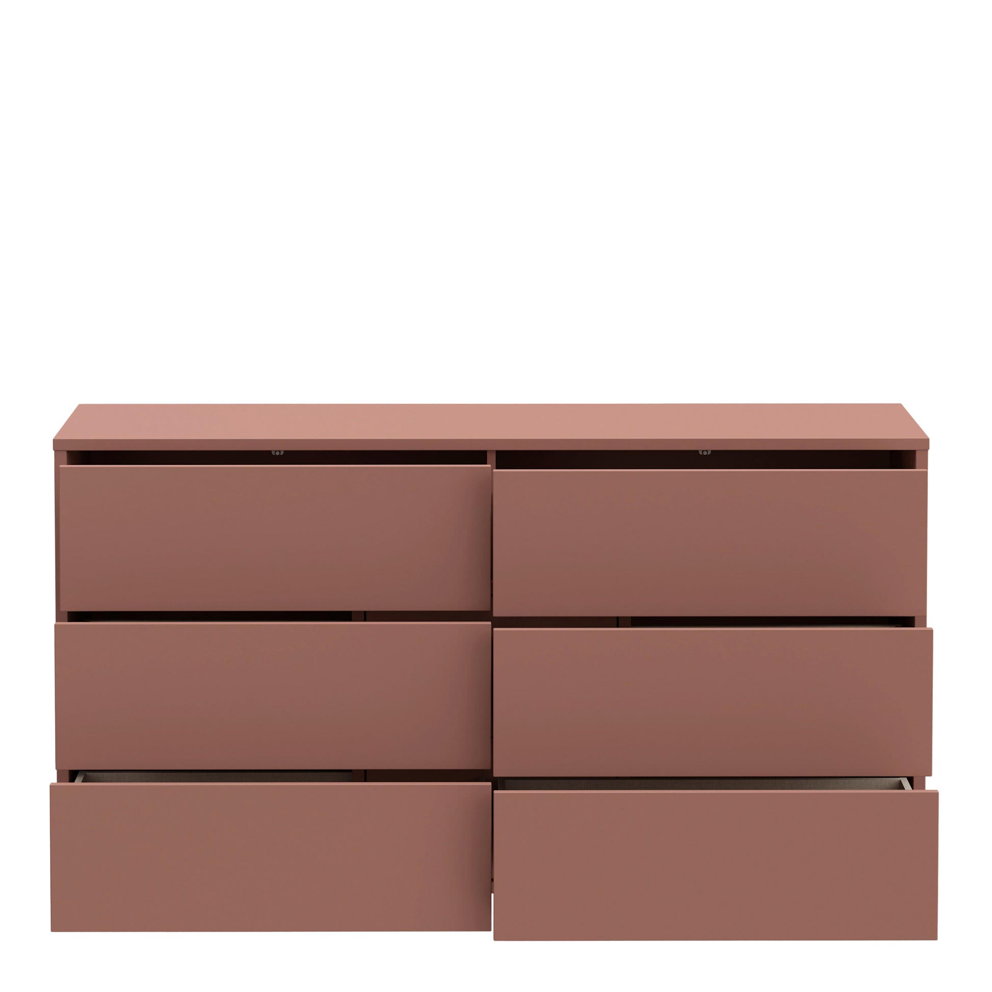 Bloc 6 Drawer Wide Chest in Terracotta - Industrious Decor