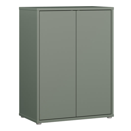 Bloc Tall 2 Door Cupboard in Sage Green - Industrious Decor