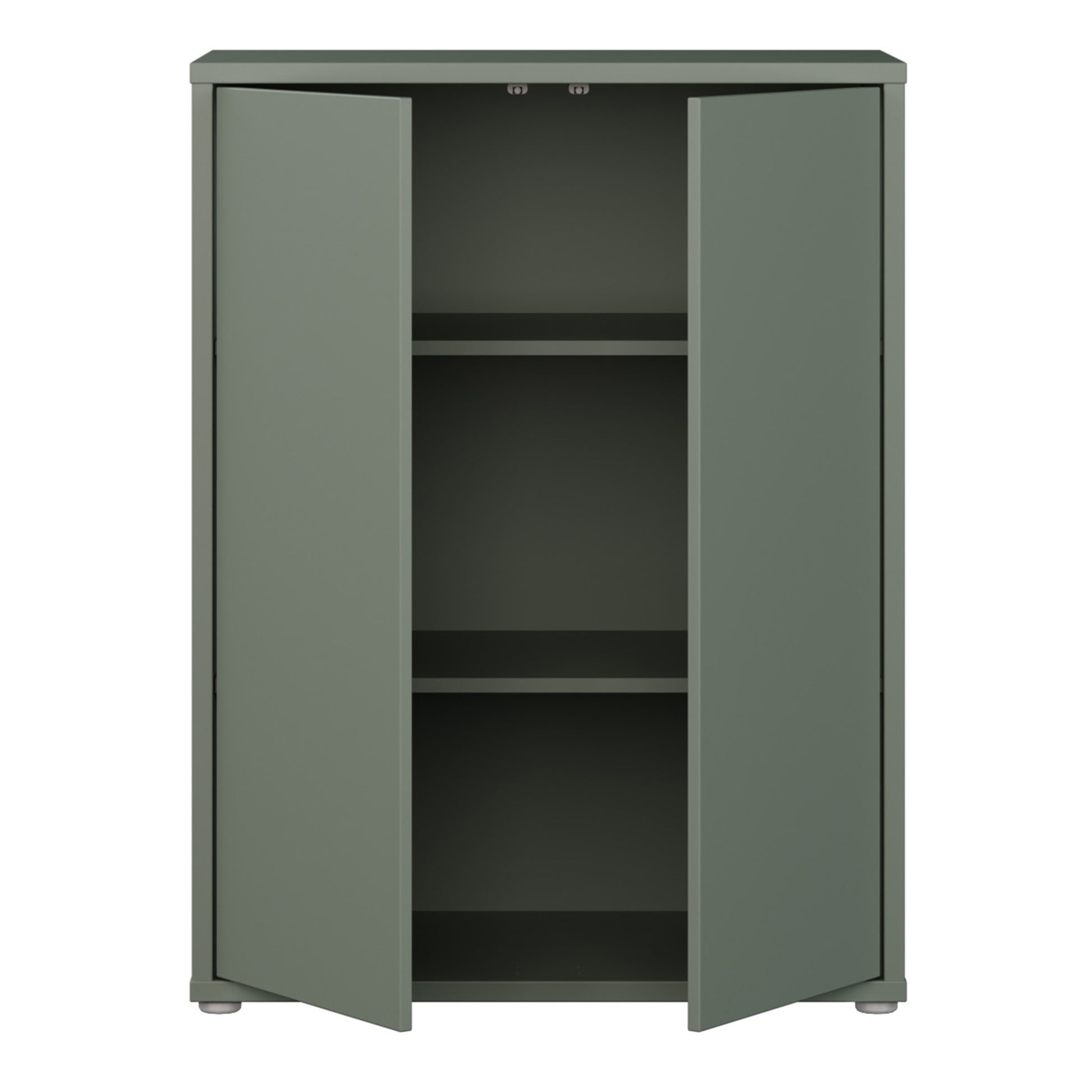 Bloc Tall 2 Door Cupboard in Sage Green - Industrious Decor