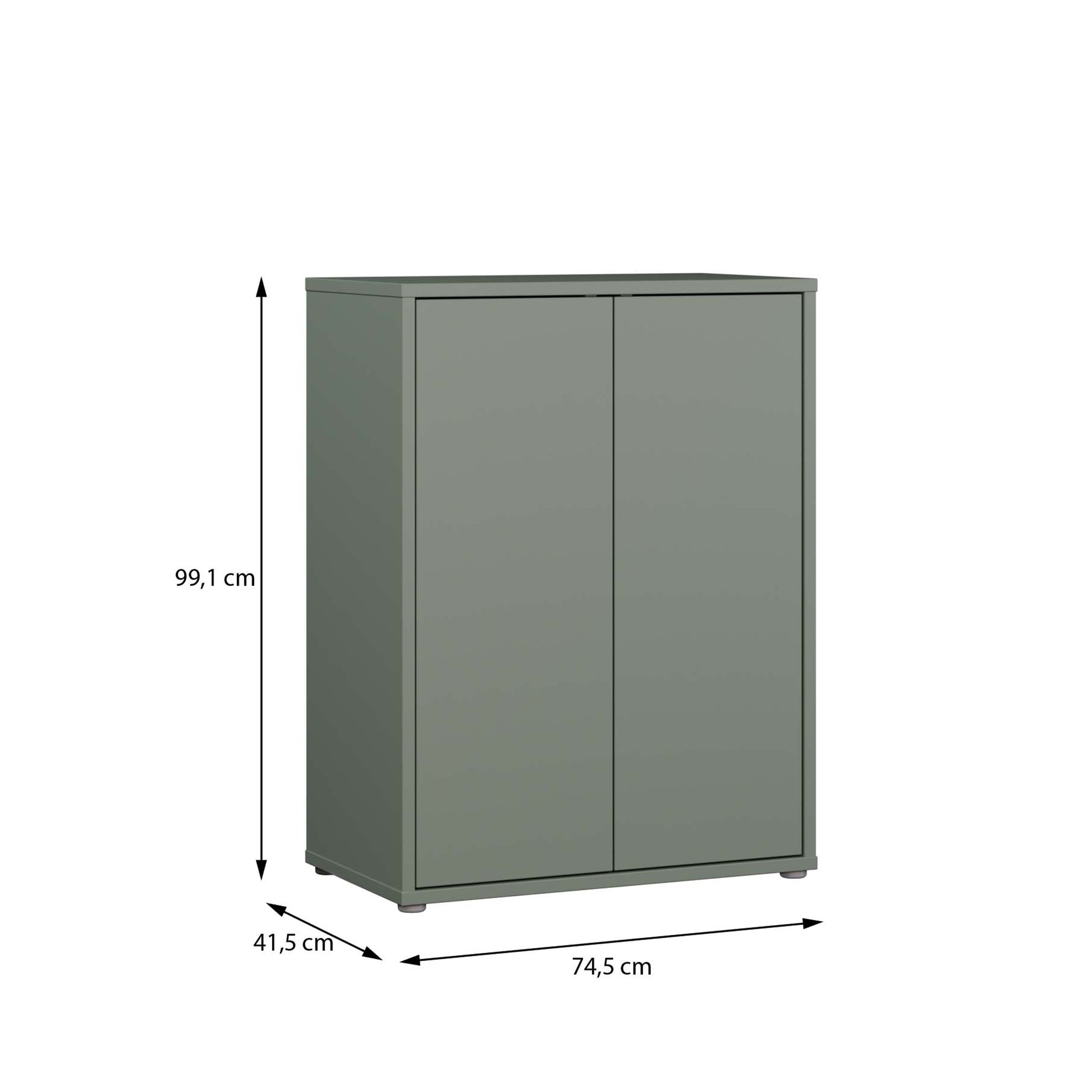 Bloc Tall 2 Door Cupboard in Sage Green - Industrious Decor