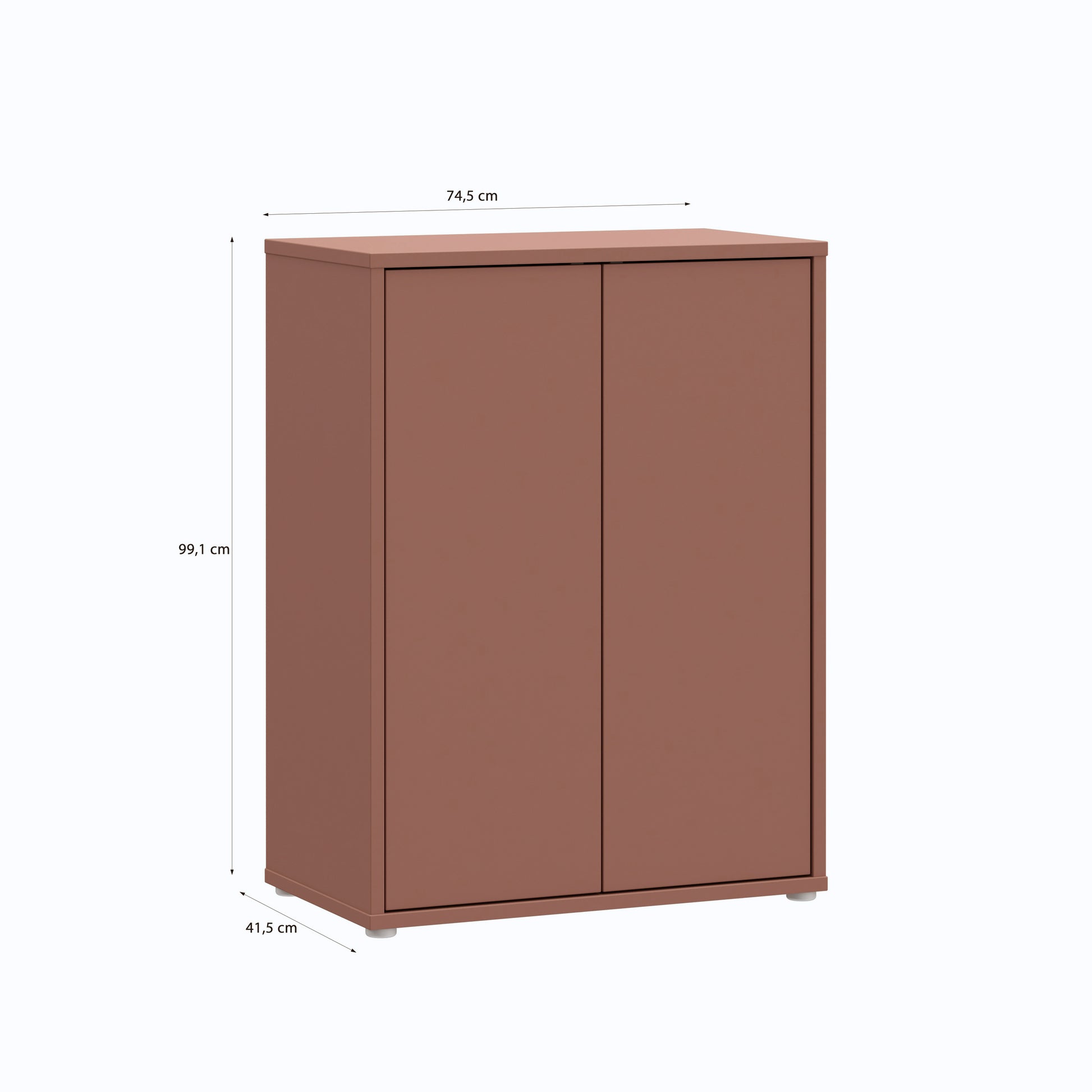 Bloc Tall 2 Door Cupboard in Terracotta - Industrious Decor