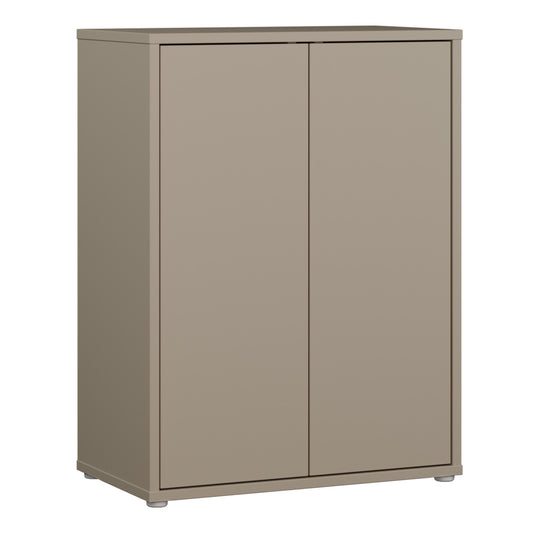 Bloc Tall 2 Door Cupboard in Taupe - Industrious Decor