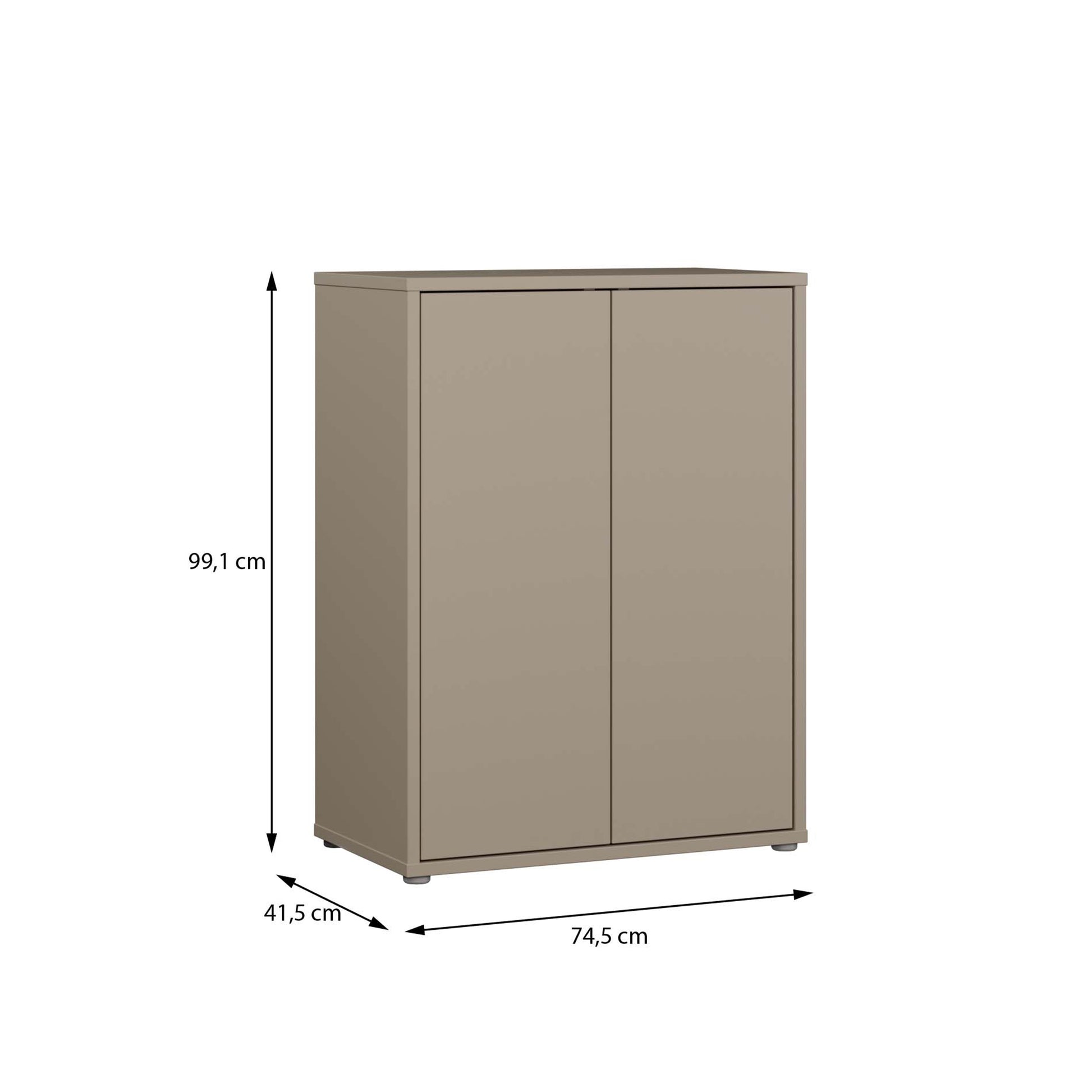 Bloc Tall 2 Door Cupboard in Taupe - Industrious Decor