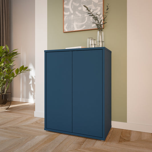 Bloc Tall 2 Door Cupboard in Night Blue - Industrious Decor