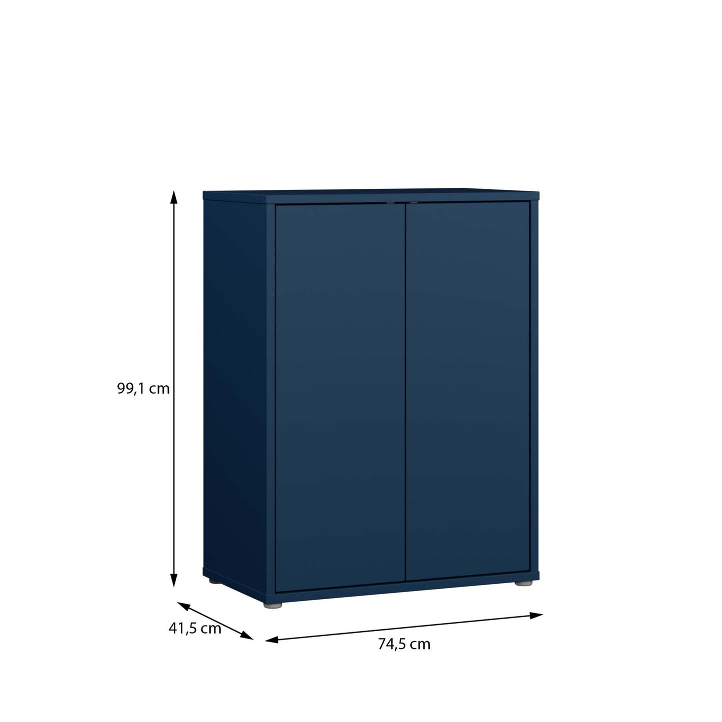 Bloc Tall 2 Door Cupboard in Night Blue - Industrious Decor