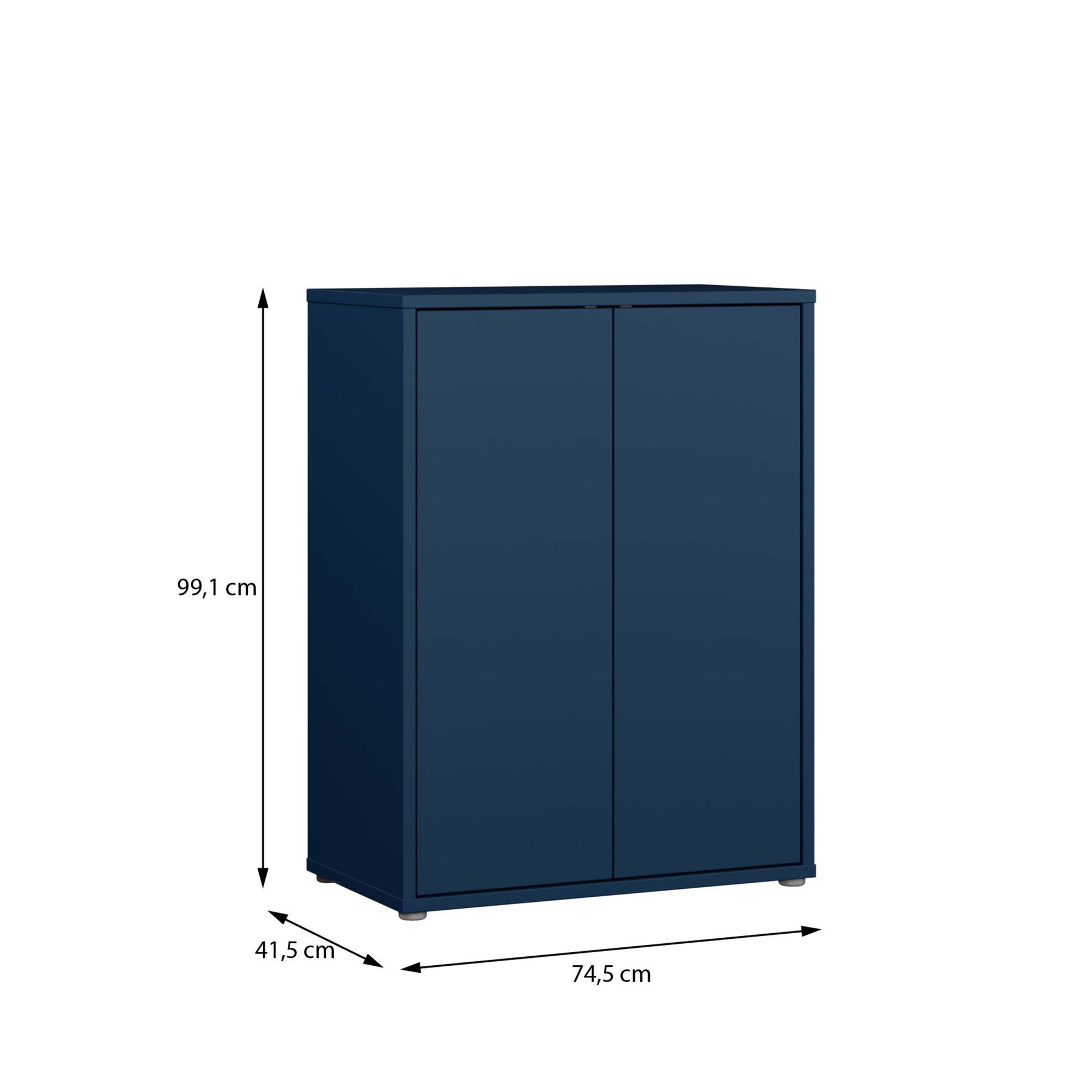Bloc Tall 2 Door Cupboard in Night Blue - Industrious Decor
