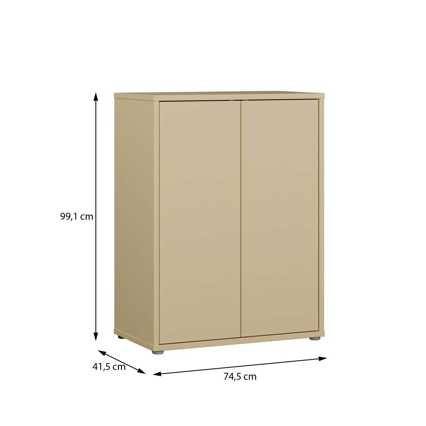 Bloc Tall 2 Door Cupboard in Butter Yellow - Industrious Decor