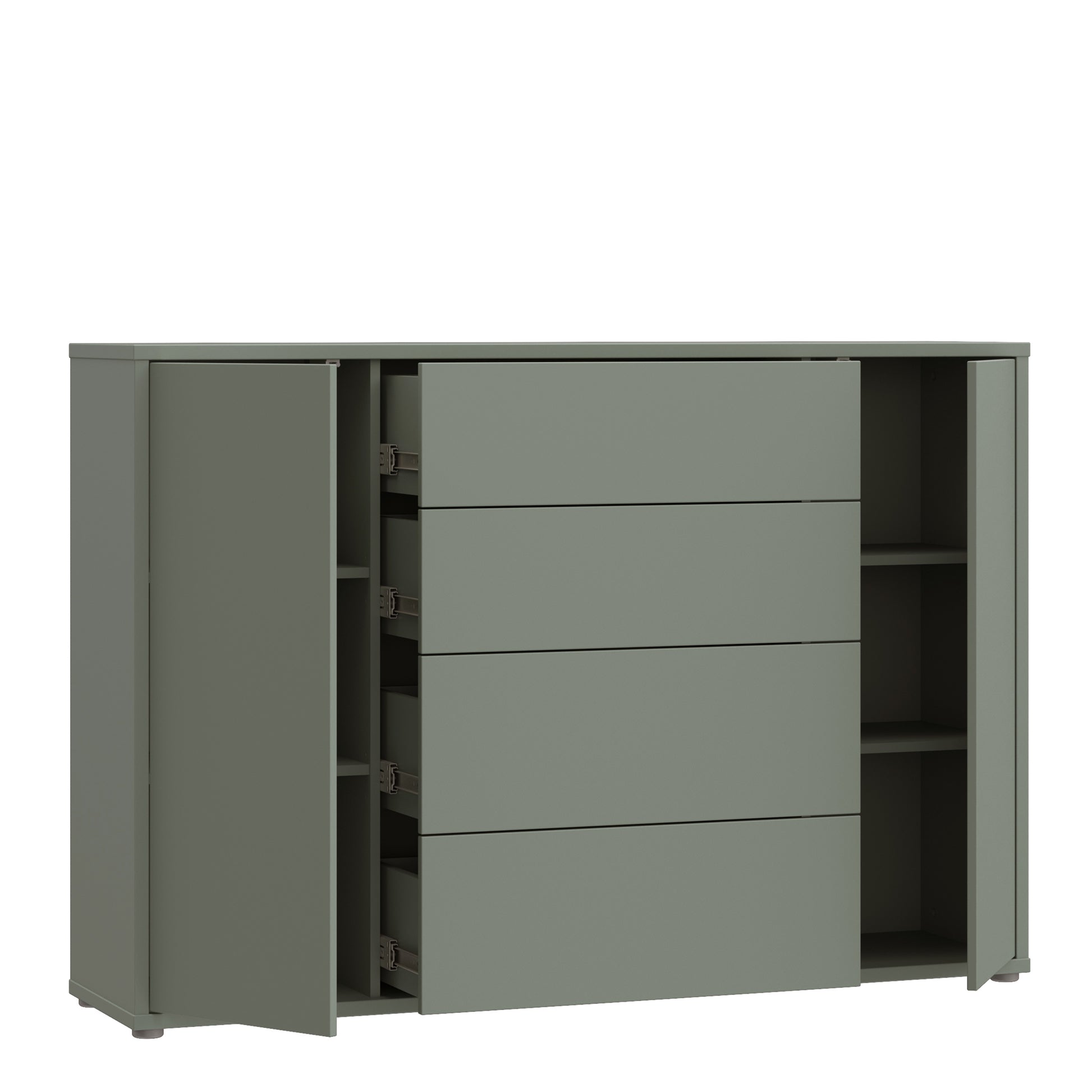 Bloc Wide Sideboard in Sage Green - Industrious Decor
