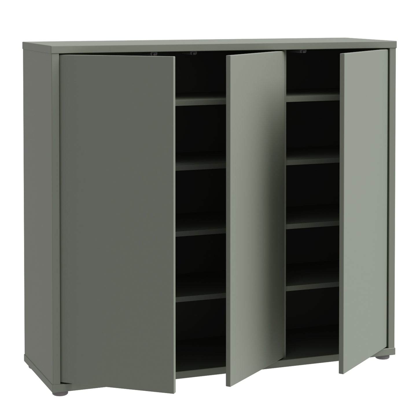 Bloc 3 Door Shoe Cabinet in Sage Green - Industrious Decor