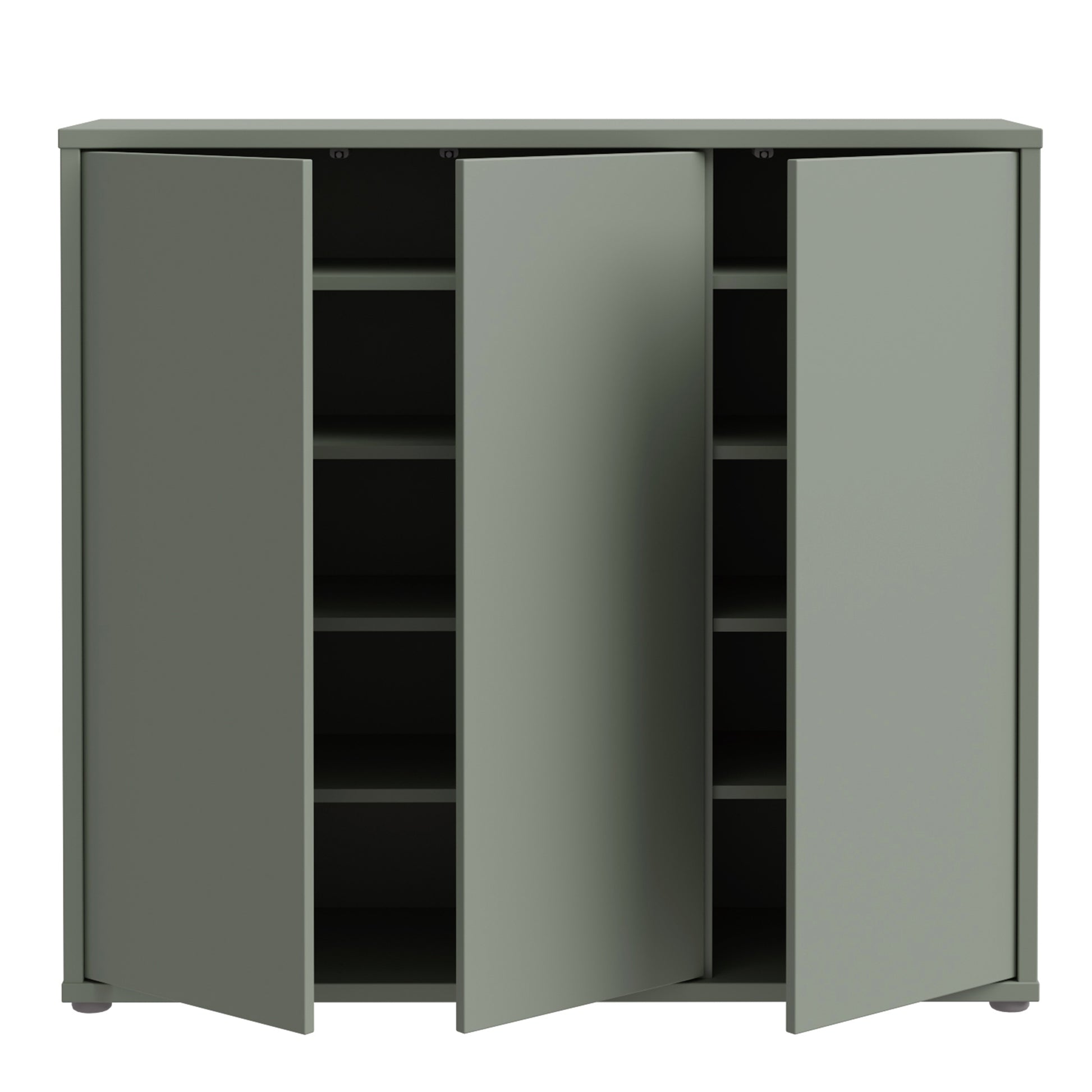 Bloc 3 Door Shoe Cabinet in Sage Green - Industrious Decor