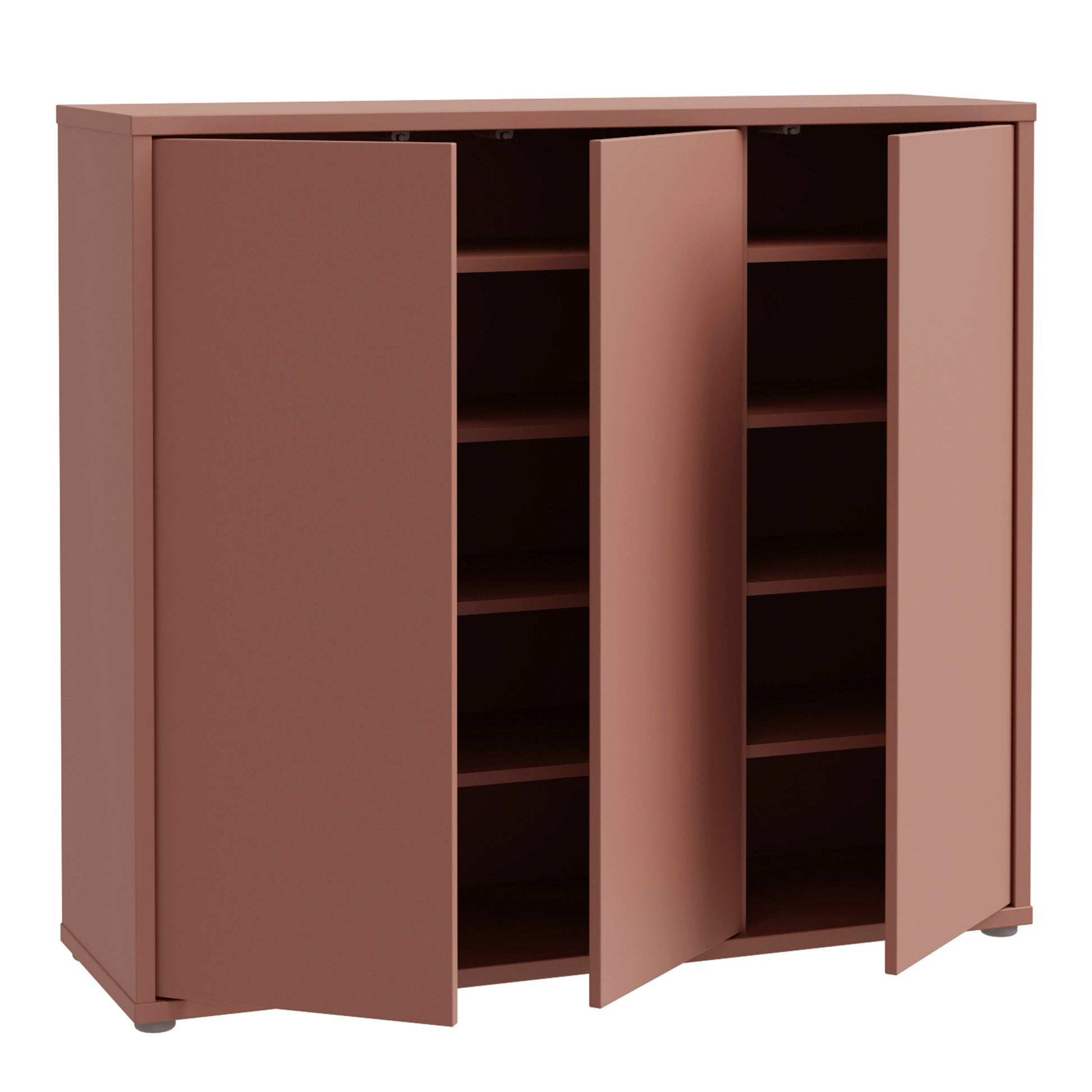 Bloc 3 Door Shoe Cabinet in Terracotta - Industrious Decor