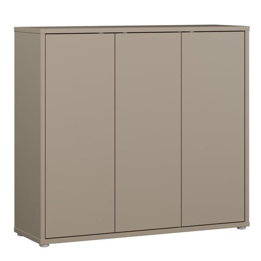 Bloc 3 Door Shoe Cabinet in Taupe - Industrious Decor