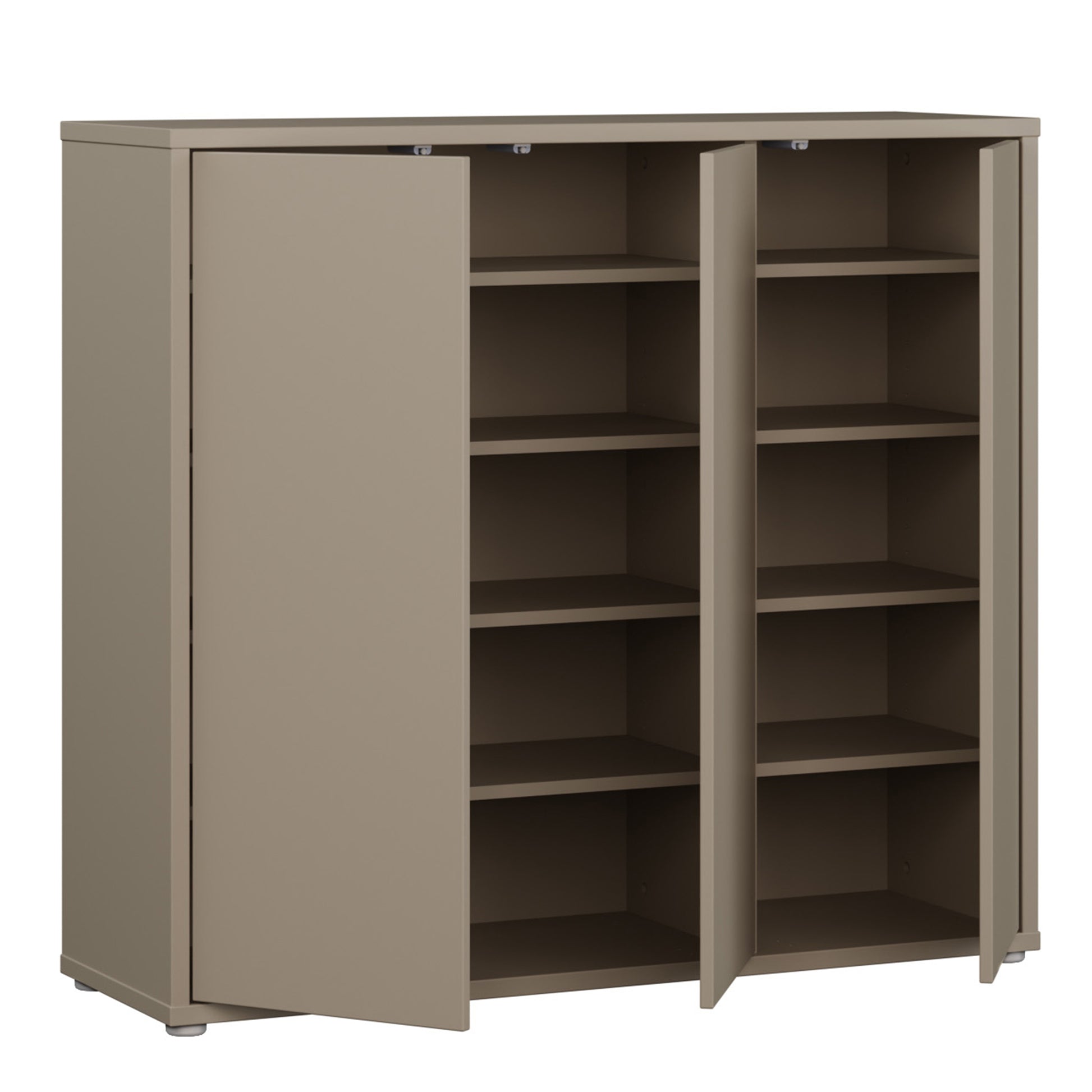 Bloc 3 Door Shoe Cabinet in Taupe - Industrious Decor