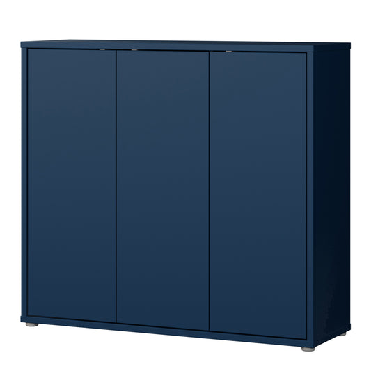 Bloc 3 Door Shoe Cabinet in Night Blue - Industrious Decor
