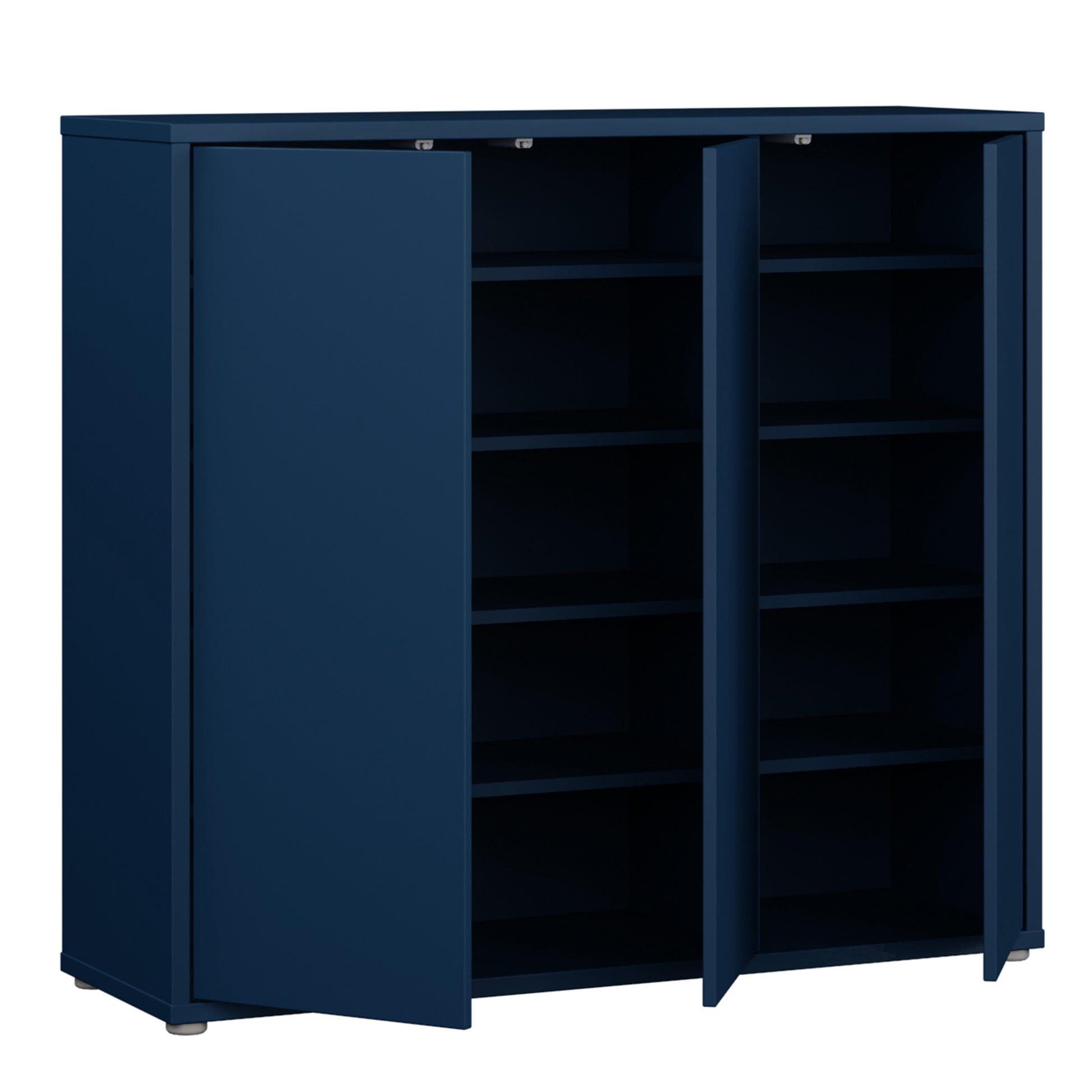 Bloc 3 Door Shoe Cabinet in Night Blue - Industrious Decor