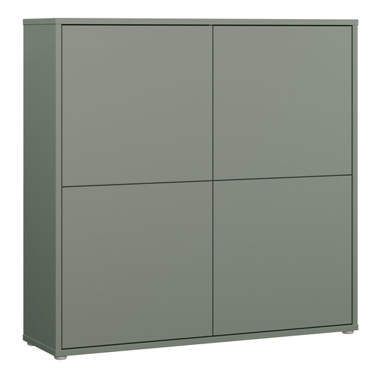 Bloc 4 Door Large Storage Cabinet in Sage Green - Industrious Decor